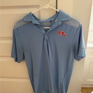Columbia Powder Blue Ole Miss Polo Shirt